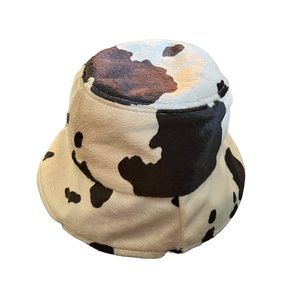 Fur Cow Print Bucket Hat